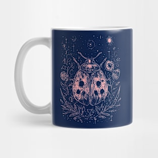 Nocturnal Ladybug at Night - Neo Folk Boho Style Mug